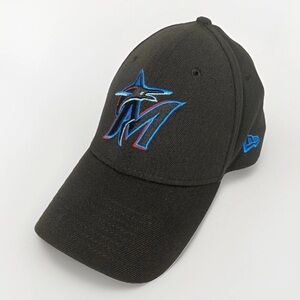 New Era 39THIRTY Miami Marlins MLB Hat Black 2023 Postseason Men’s Size M/L
